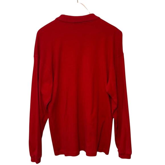 Disney Store Men’s Embroidered Mickey Mouse 1/4 Zip Long Sleeve Polo Red Men’s L - Picture 2 of 7